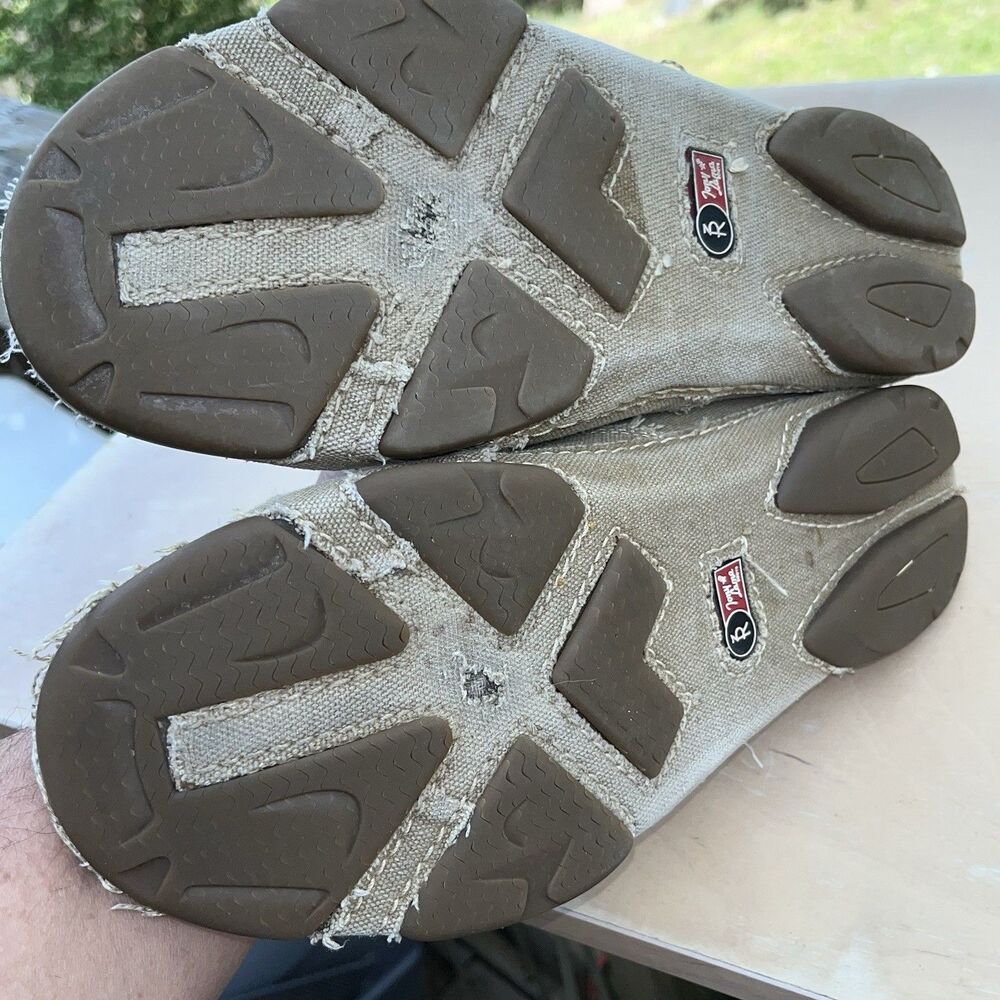 Tony Lama Lindale Canvas Slip On Men's Boho Raw Edge Casual Loungewear 12D - Picture 5 of 13